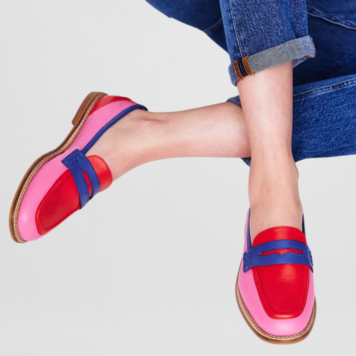 Pippa | Women's Leather Colorblock Penny Loafers
