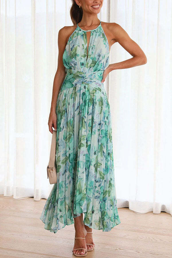 Melina's Fresh Bloom | Halter Neck Midi Dress
