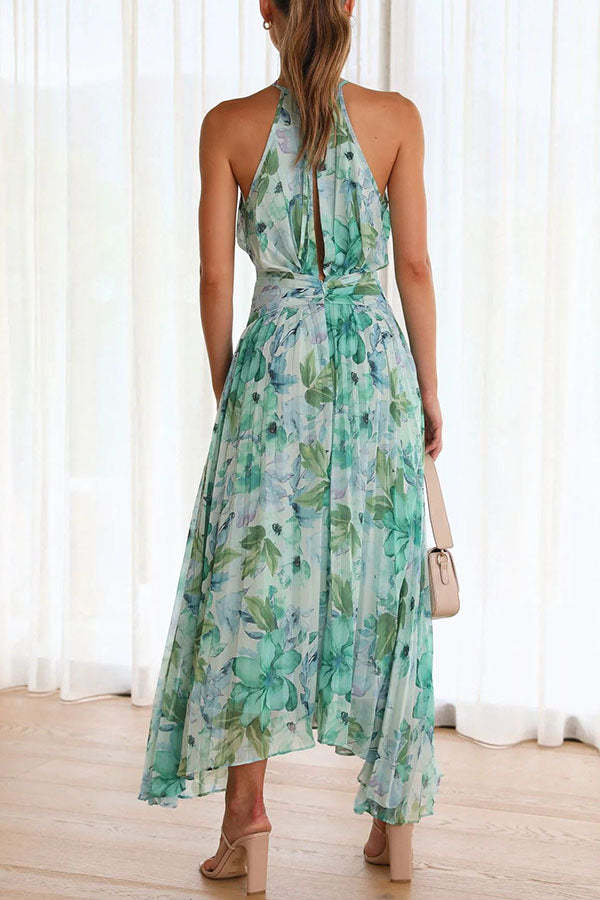 Melina's Fresh Bloom | Halter Neck Midi Dress