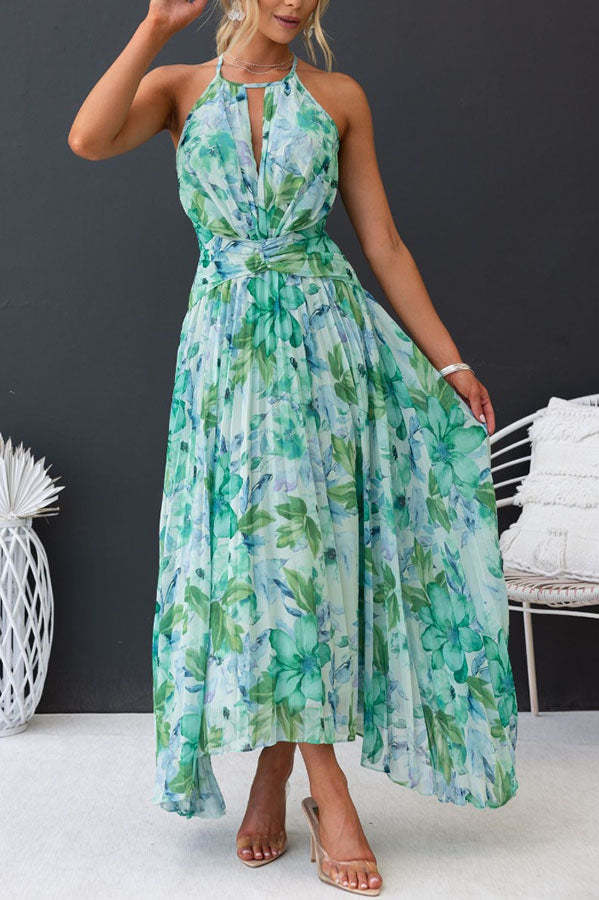 Melina's Fresh Bloom | Halter Neck Midi Dress