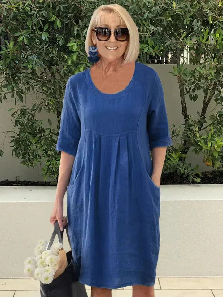 Priya | Women's Linen Relaxed Smock Mini Dress