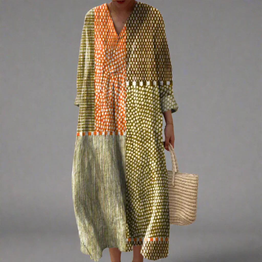 Leona's Bold Layers | Striped Boho Maxi Dress