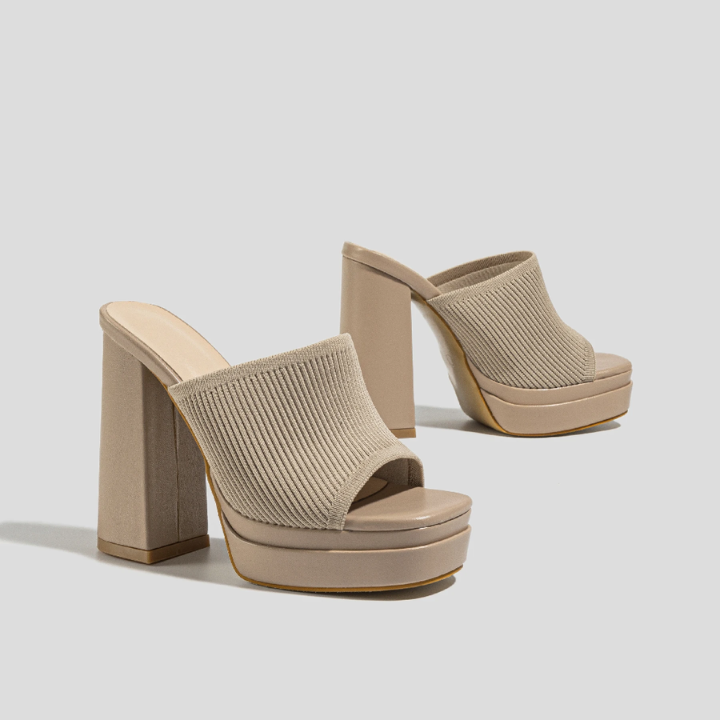 Rafferty | Women's Knit Block Heel Platform Mules