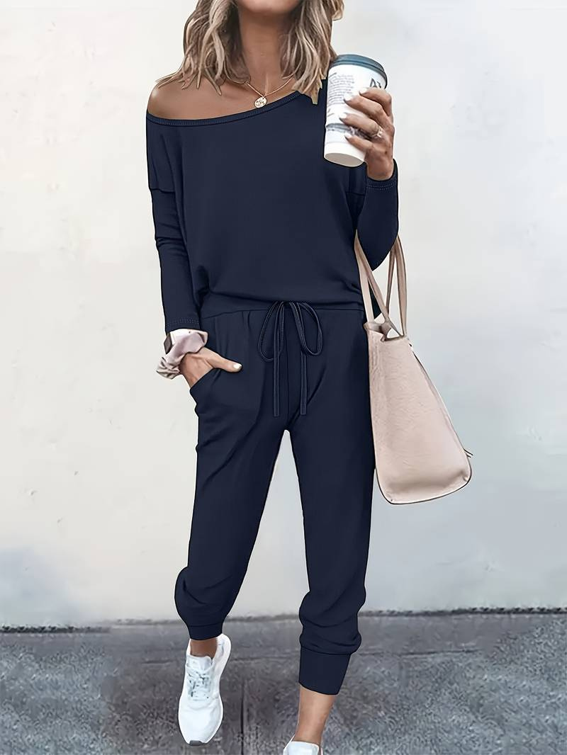 Reeve | Women's Cotton-Blend Asymmetric Neck Lounge Set