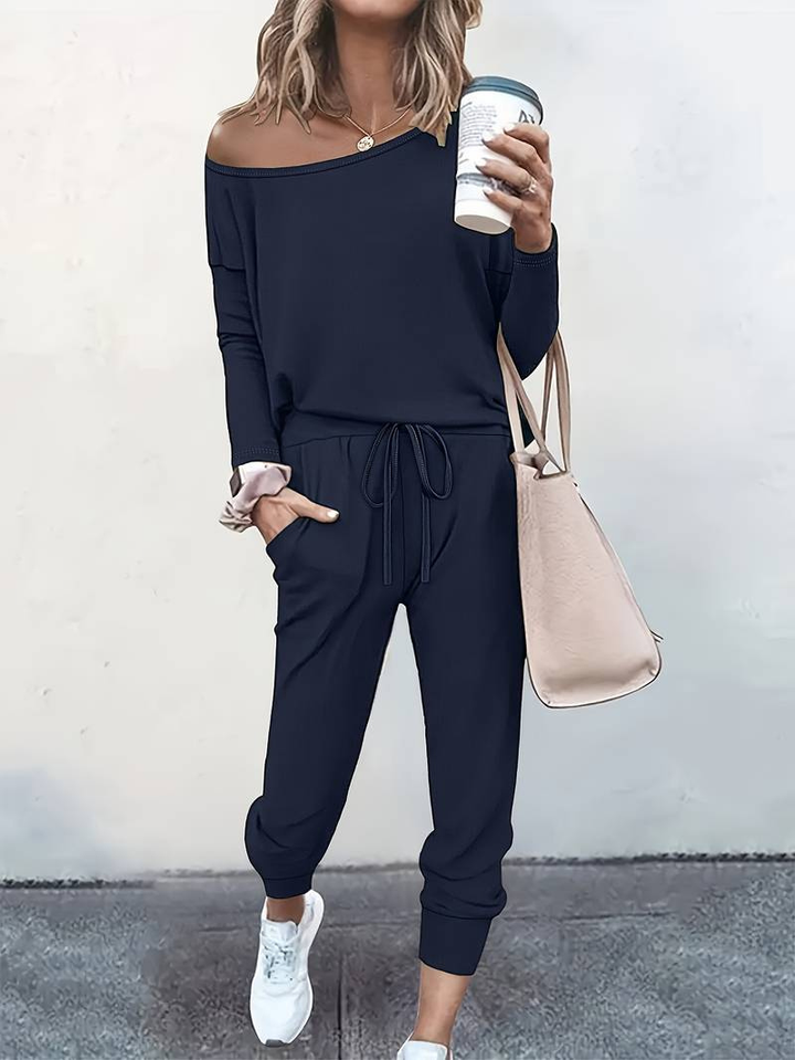 Reeve | Women's Cotton-Blend Asymmetric Neck Lounge Set