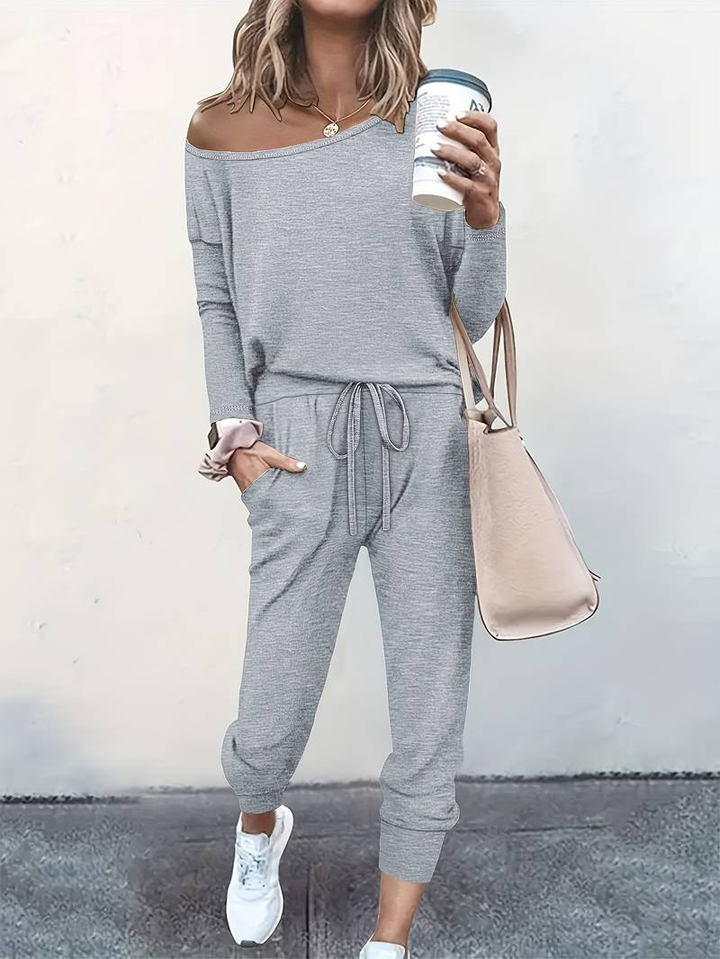 Reeve | Women's Cotton-Blend Asymmetric Neck Lounge Set