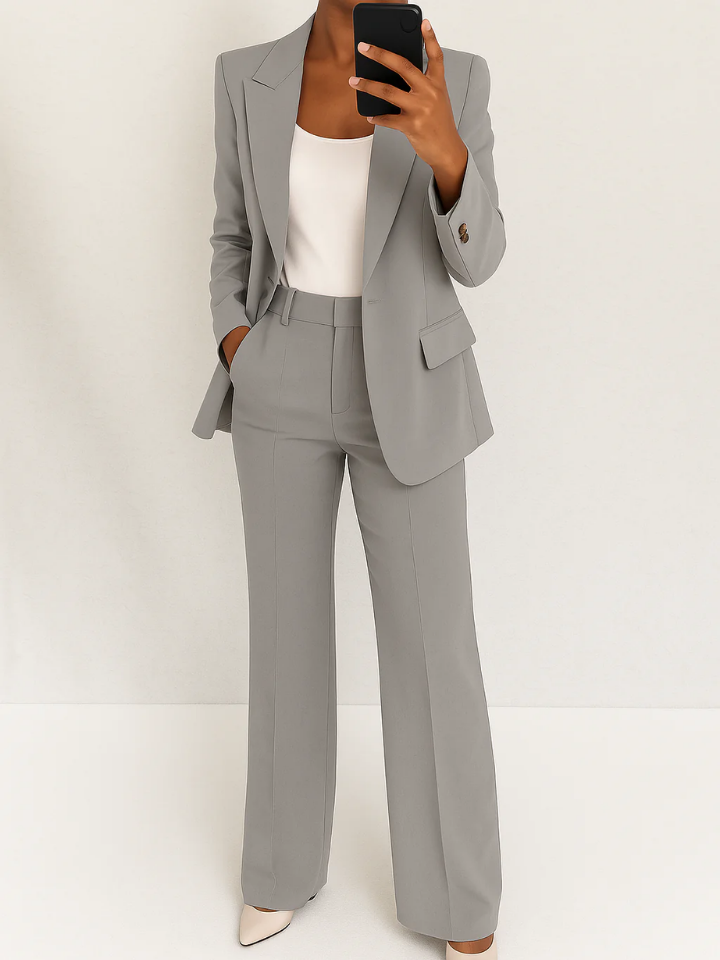 Reina | Women's Stretch Tailored Single-Button Blazer & Trouser Set