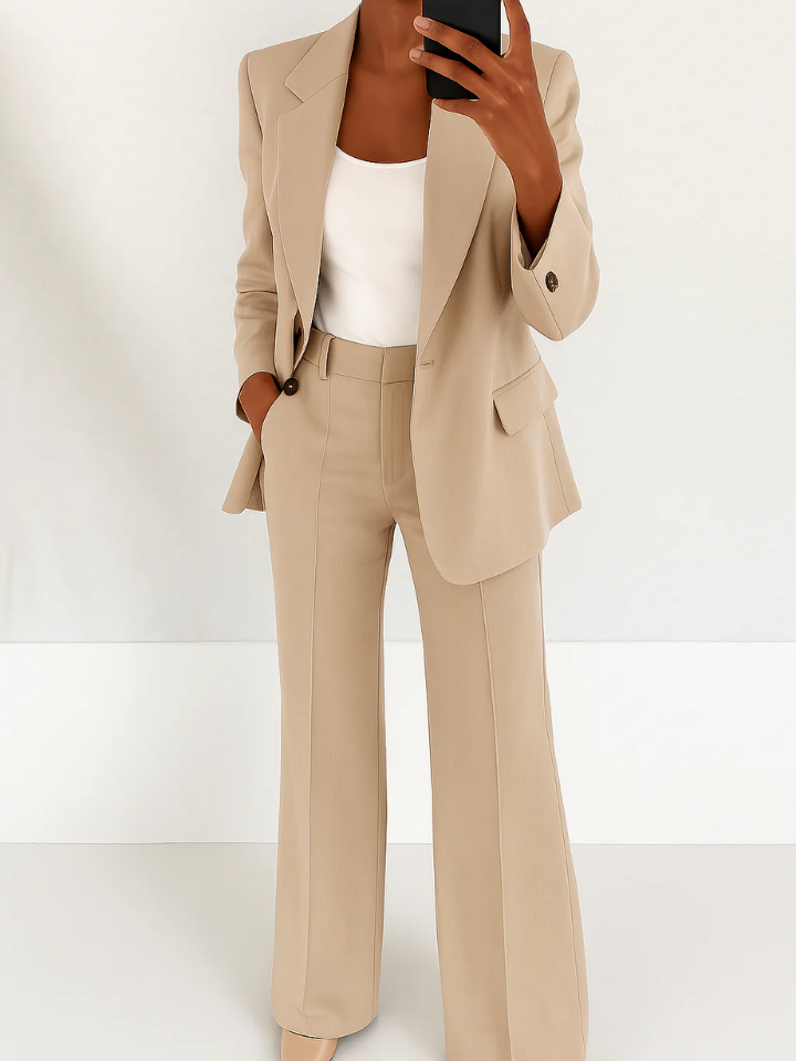 Reina | Women's Stretch Tailored Single-Button Blazer & Trouser Set