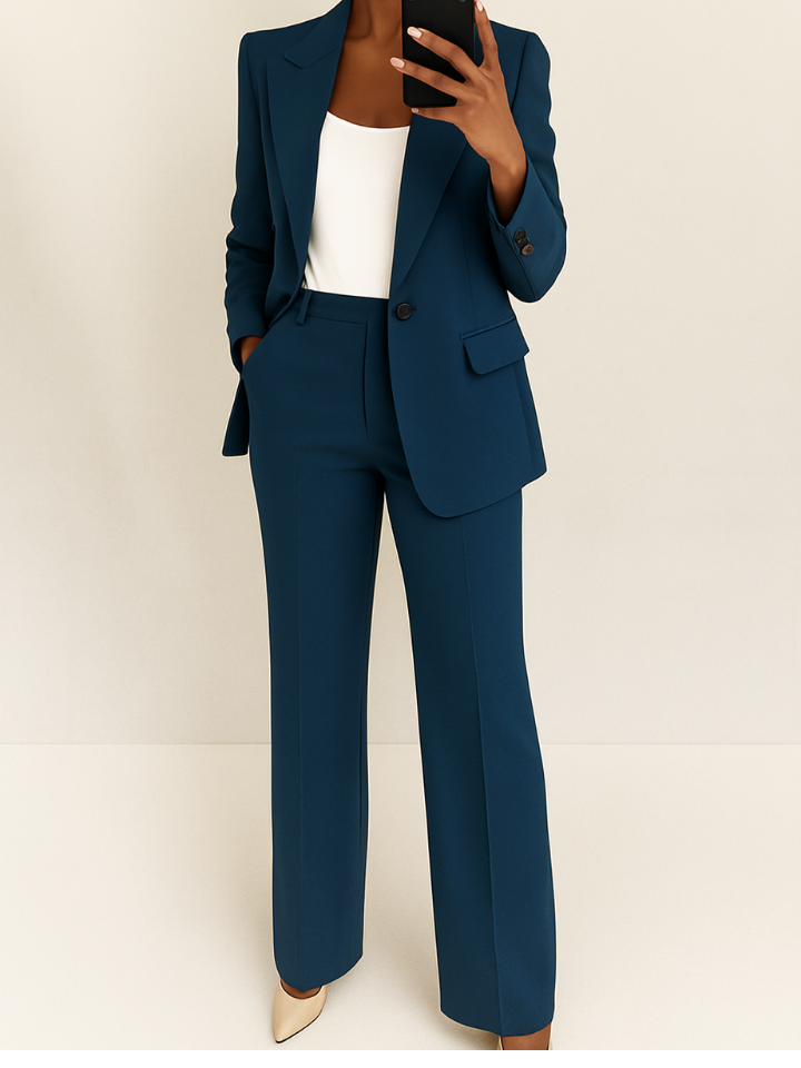 Reina | Women's Stretch Tailored Single-Button Blazer & Trouser Set