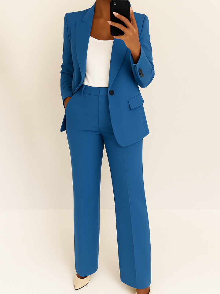 Reina | Women's Stretch Tailored Single-Button Blazer & Trouser Set