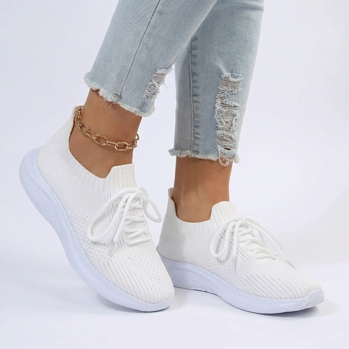 Remi | Women's Breathable Knit Lace-Up Casual Trainers