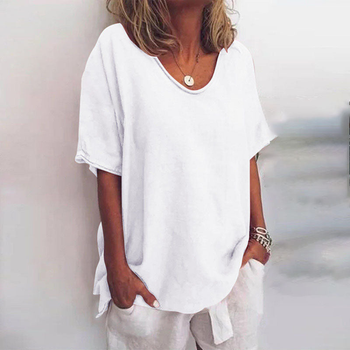 Remi | Women's Cotton Oversized V-Neck Casual Top