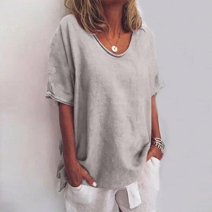 Remi | Women's Cotton Oversized V-Neck Casual Top