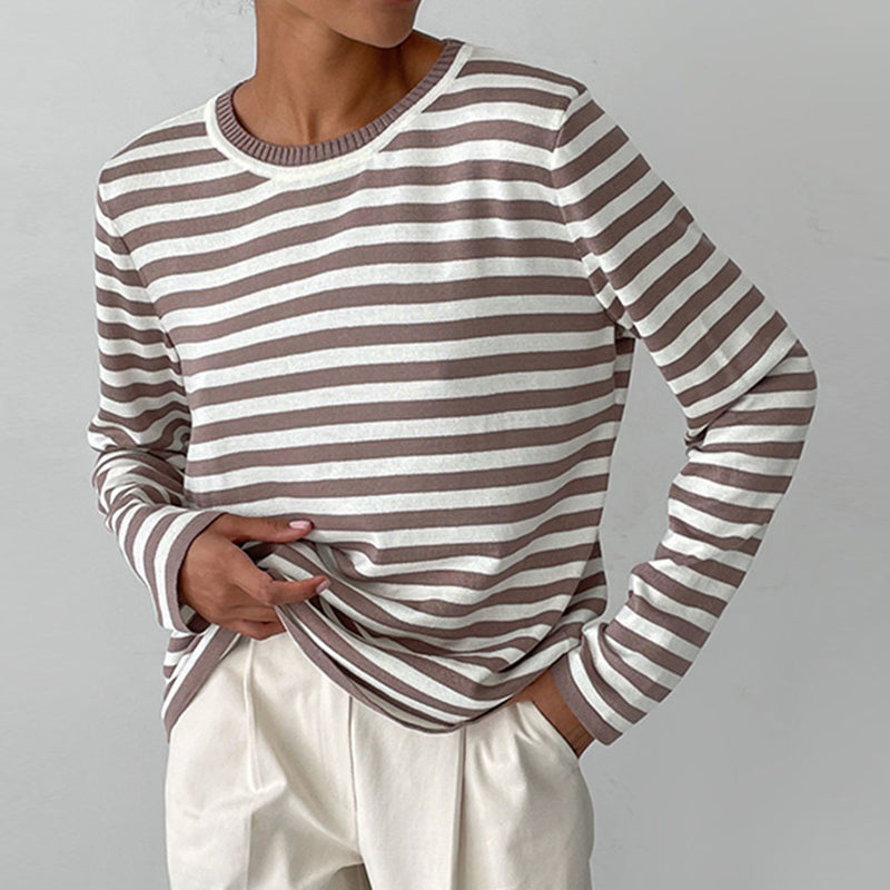 Remi | Women's Cotton Stripe Oversized Long Sleeve Tee