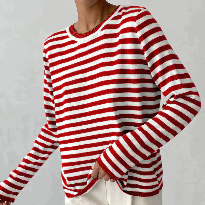 Remi | Women's Cotton Stripe Oversized Long Sleeve Tee