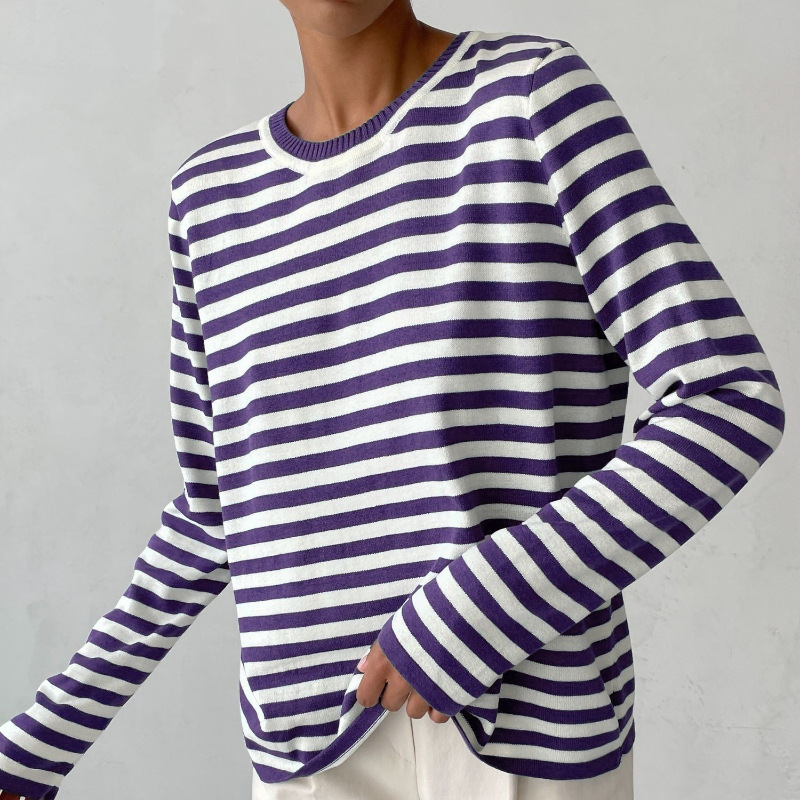 Remi | Women's Cotton Stripe Oversized Long Sleeve Tee