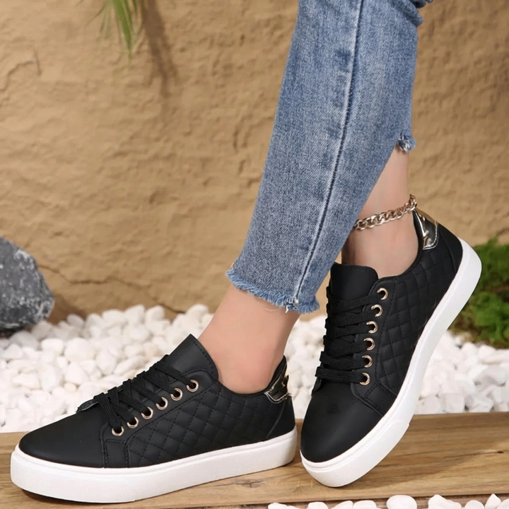Remi | Women's Leather Quilted Lace-Up Platform Sneakers