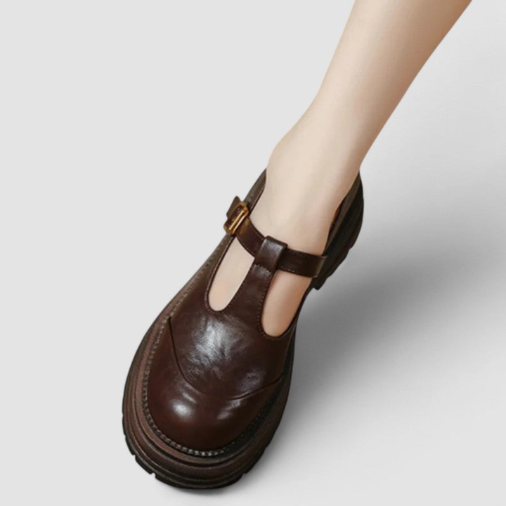 Remi | Women's Leather T-Strap Platform Mary Janes