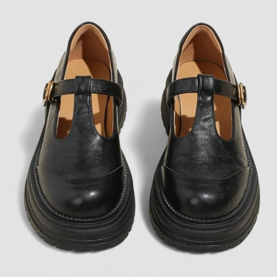 Remi | Women's Leather T-Strap Platform Mary Janes