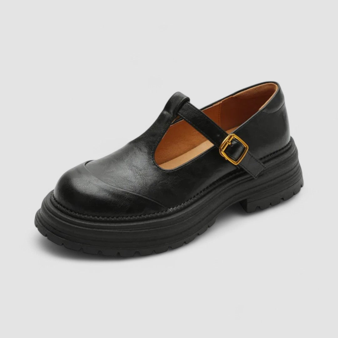 Remi | Women's Leather T-Strap Platform Mary Janes