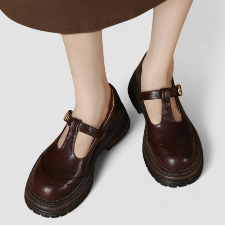 Remi | Women's Leather T-Strap Platform Mary Janes