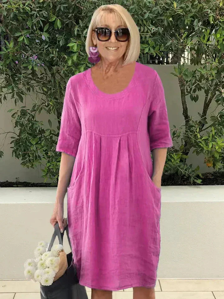 Remi | Women's Linen Relaxed Smock Mini Dress Casual