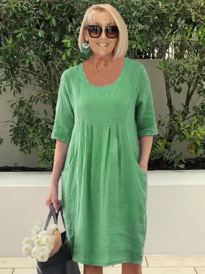 Remi | Women's Linen Relaxed Smock Mini Dress Casual