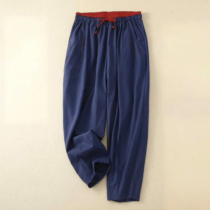 Remy | Unisex Linen Drawstring Harem Tapered Casual Trousers