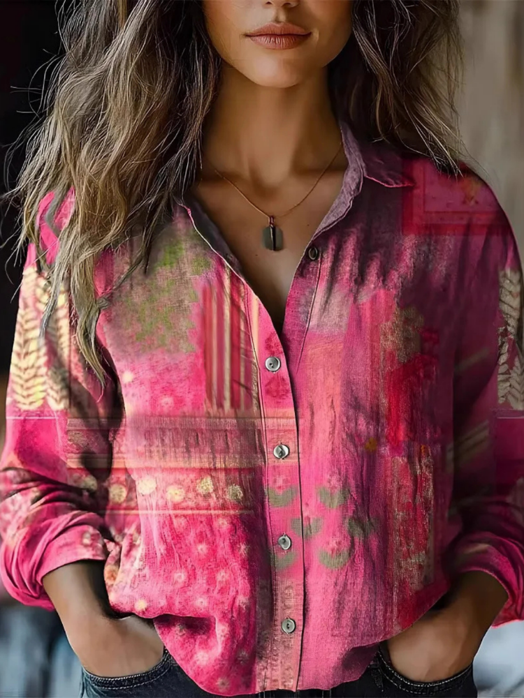 Roslyn | Women's Cotton Printed Button-Down Shirt