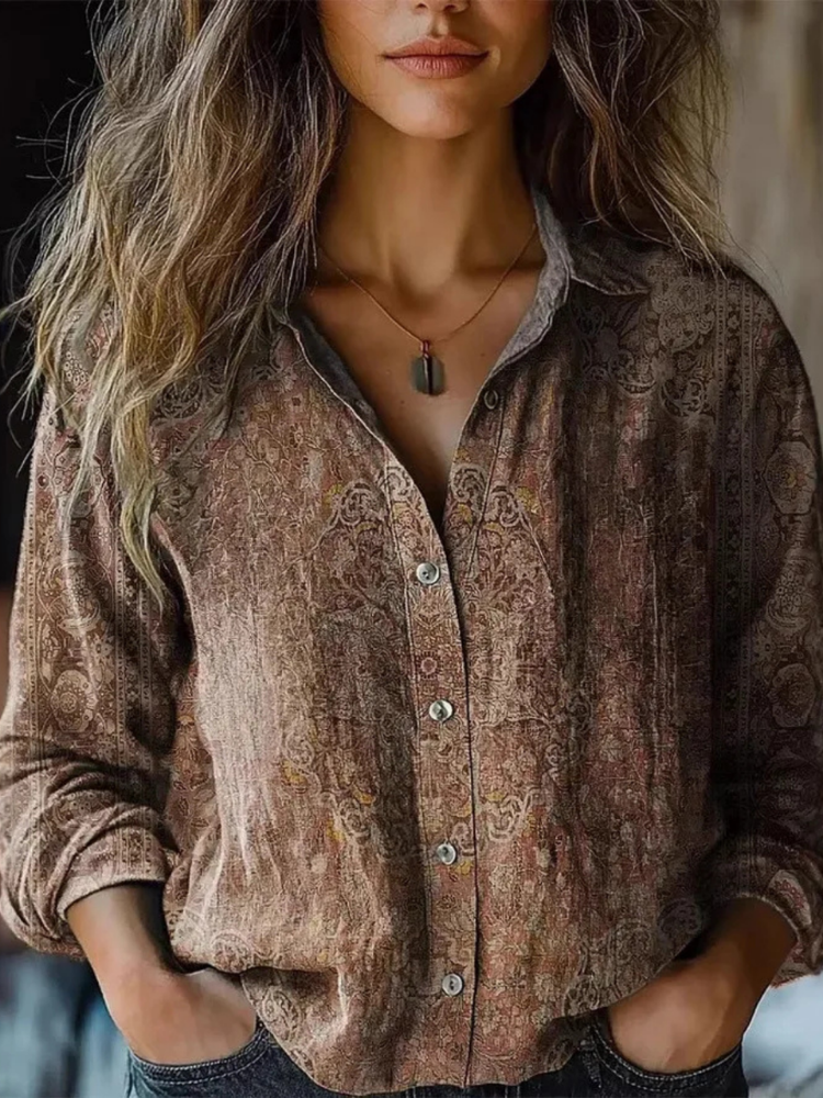 Roslyn | Women's Cotton Printed Button-Down Shirt