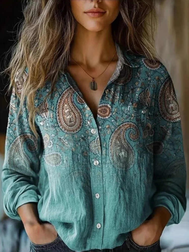 Roslyn | Women's Cotton Printed Button-Down Shirt