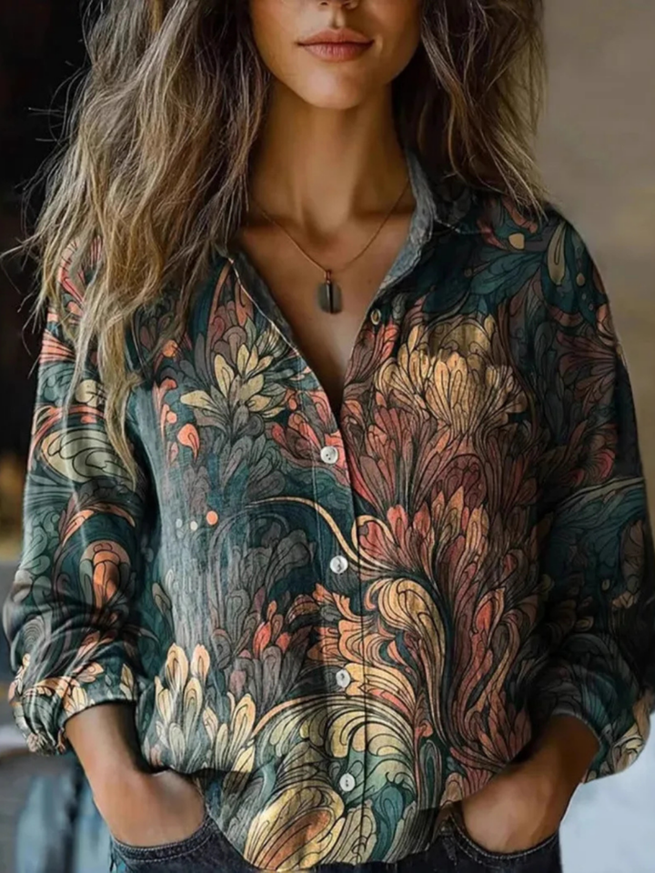 Roslyn | Women's Cotton Printed Button-Down Shirt