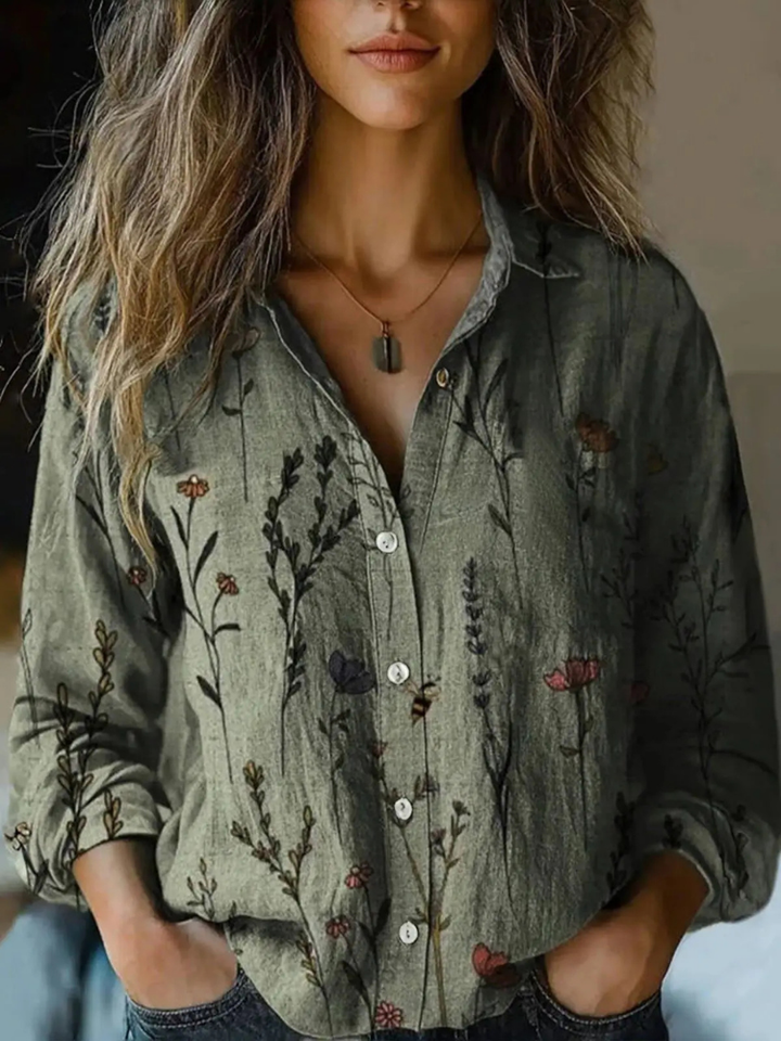 Roslyn | Women's Cotton Printed Button-Down Shirt