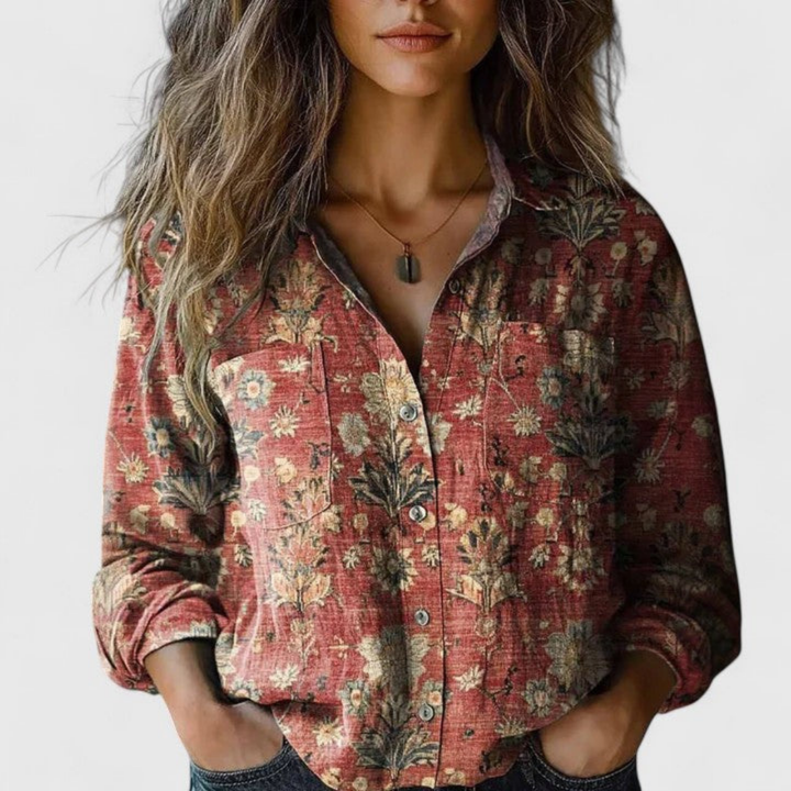 Roslyn | Women's Cotton Printed Button-Down Shirt