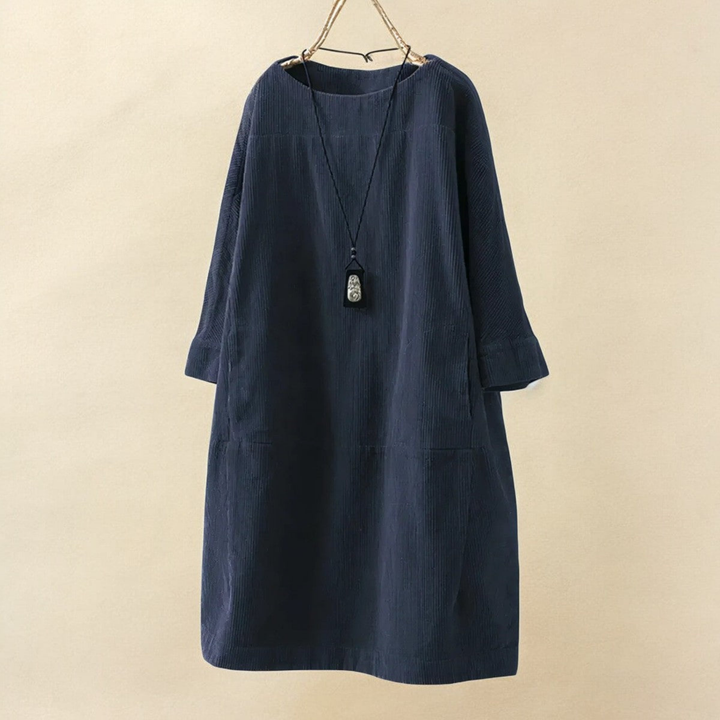 Rowan | Women's Corduroy Relaxed Pocket Midi Dress