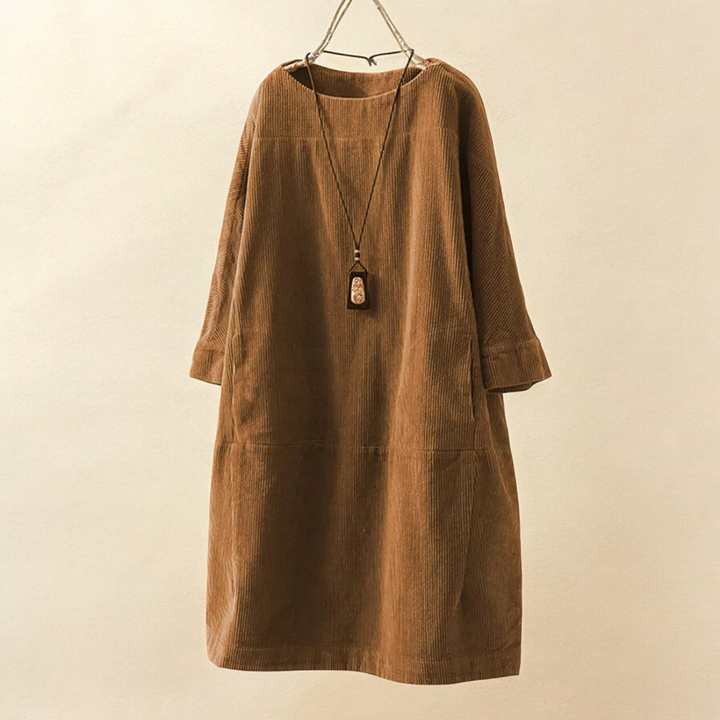 Rowan | Women's Corduroy Relaxed Pocket Midi Dress