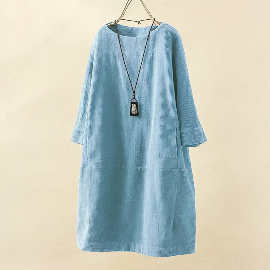 Rowan | Women's Corduroy Relaxed Pocket Midi Dress