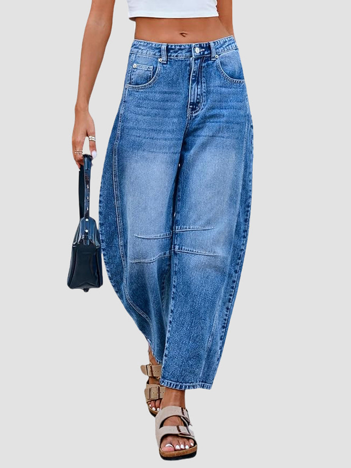 Rowe | Women's Denim Barrel-Leg Panel Seam Jeans