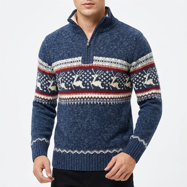 Roy | Men's Half-Zip Fair Isle Sweater