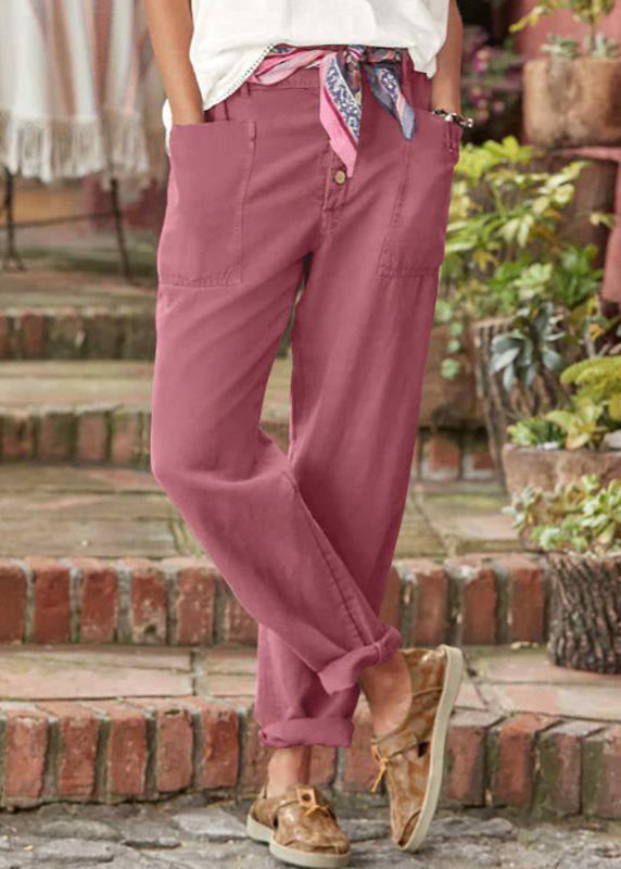 Sage | Women's Cotton Button-Fly Relaxed Tapered Pants