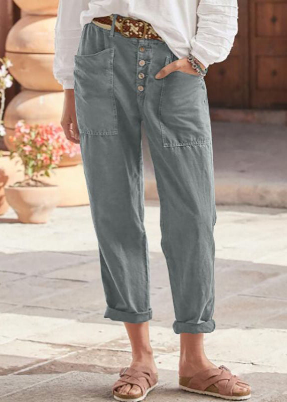 Sage | Women's Cotton Button-Fly Relaxed Tapered Pants