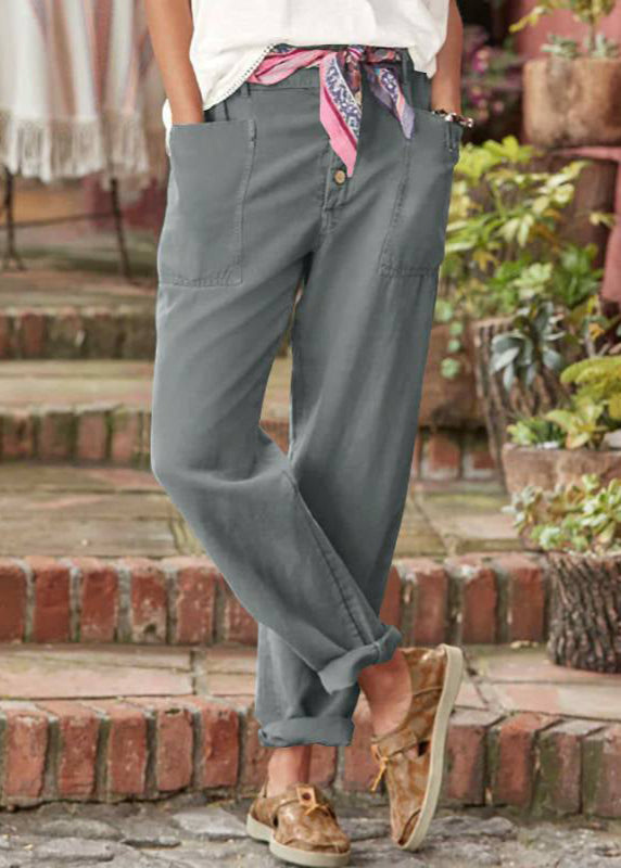 Sage | Women's Cotton Button-Fly Relaxed Tapered Pants