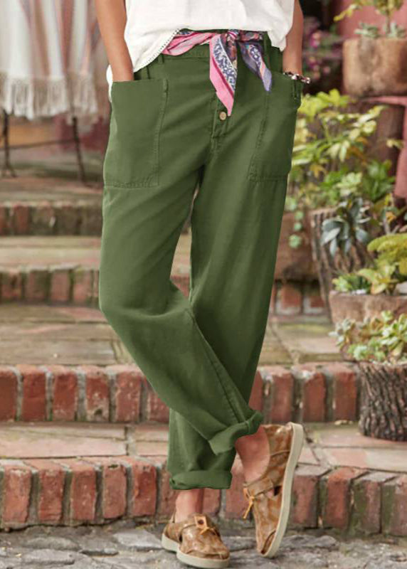 Sage | Women's Cotton Button-Fly Relaxed Tapered Pants