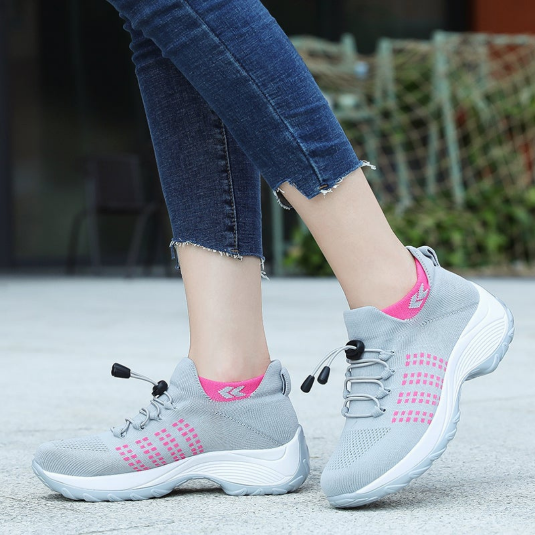 Sanne | Women's Breathable Mesh Platform Lace-Up Sneakers