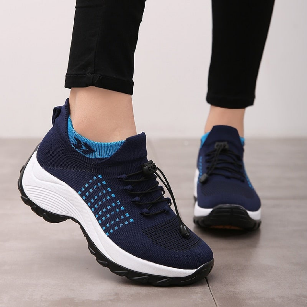 Sanne | Women's Breathable Mesh Platform Lace-Up Sneakers