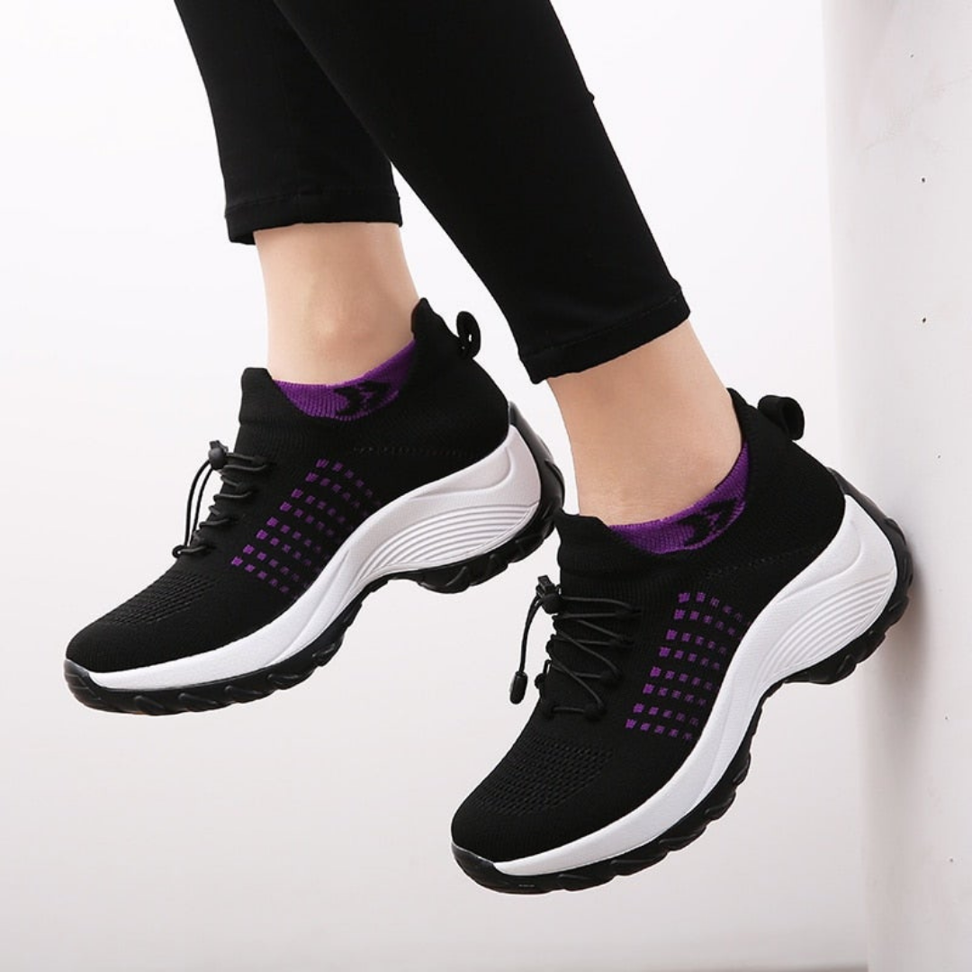 Sanne | Women's Breathable Mesh Platform Lace-Up Sneakers