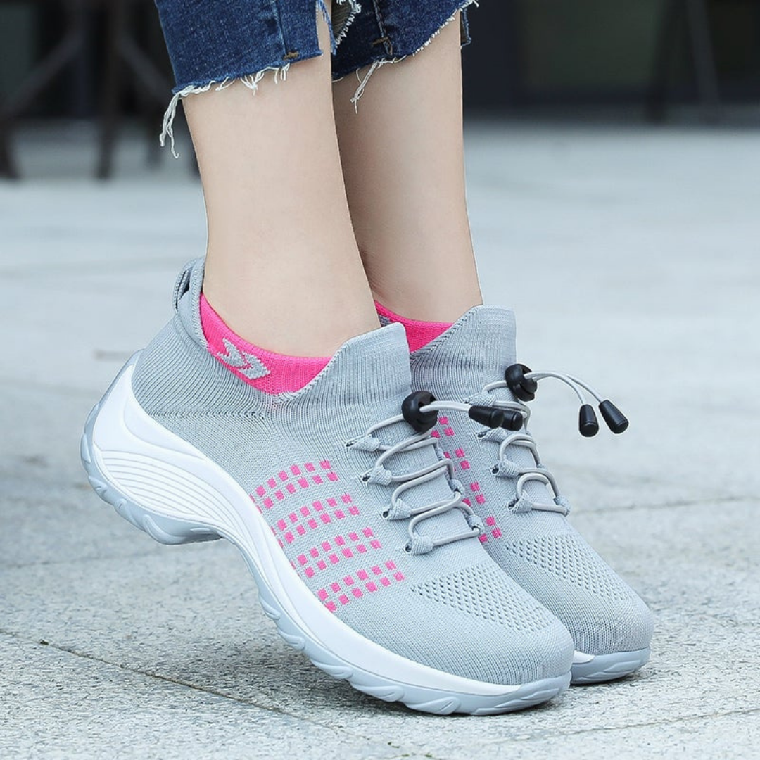 Sanne | Women's Breathable Mesh Platform Lace-Up Sneakers