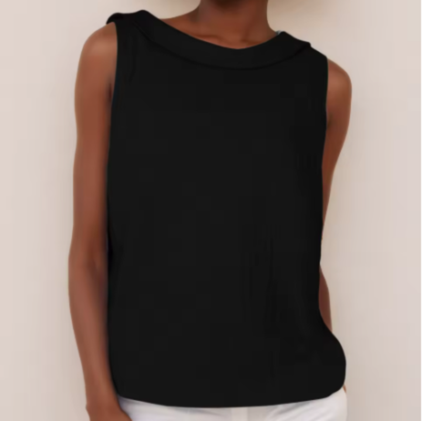 Sanne | Women's Linen Sleeveless Mock-Neck Tank Top
