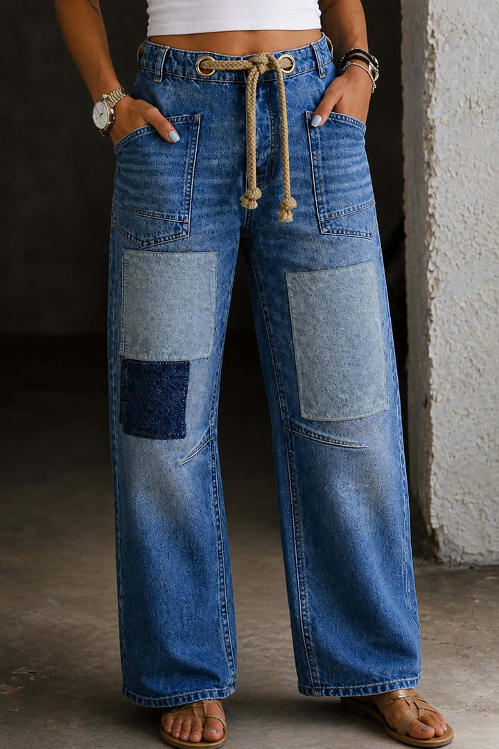 Scout | Women's Denim Patchwork Wide-Leg Jeans