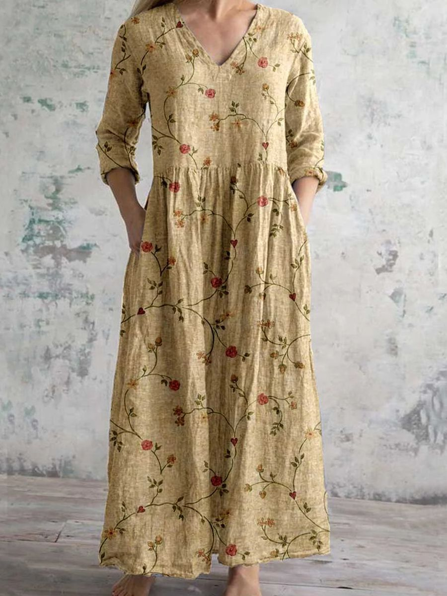 Seraphine | Women's Chiffon Floral V-Neck Maxi Dress